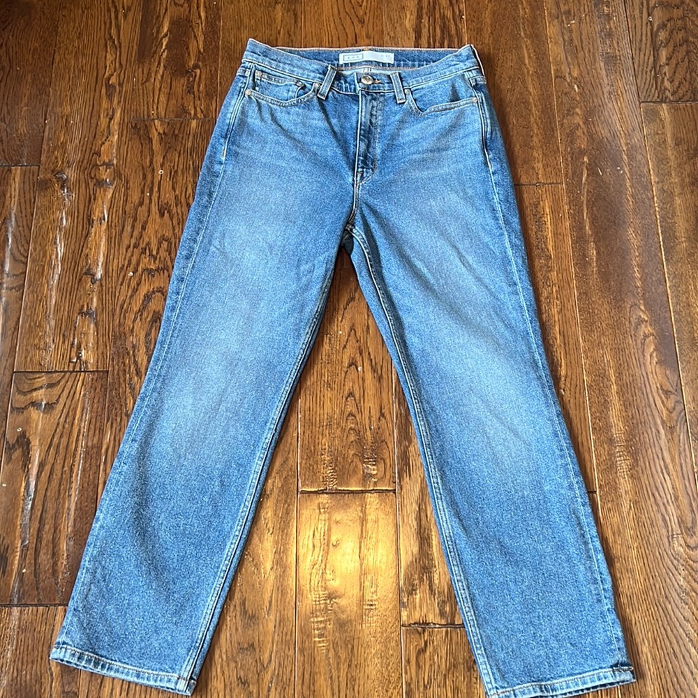 AYR Denim the Yes, Yes, Yes High rise Straight Leg Medium/Light Wash Lei…